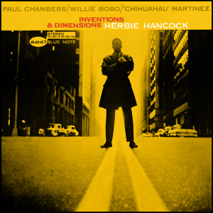 front cover of Herbie Hancock's album Inventions & Dimensions, released on the Blue Note label