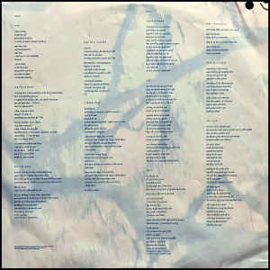 Lyric sheet of Toad the Wet Sprocket