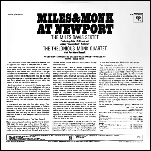 Miles & Monk at Newport back cover